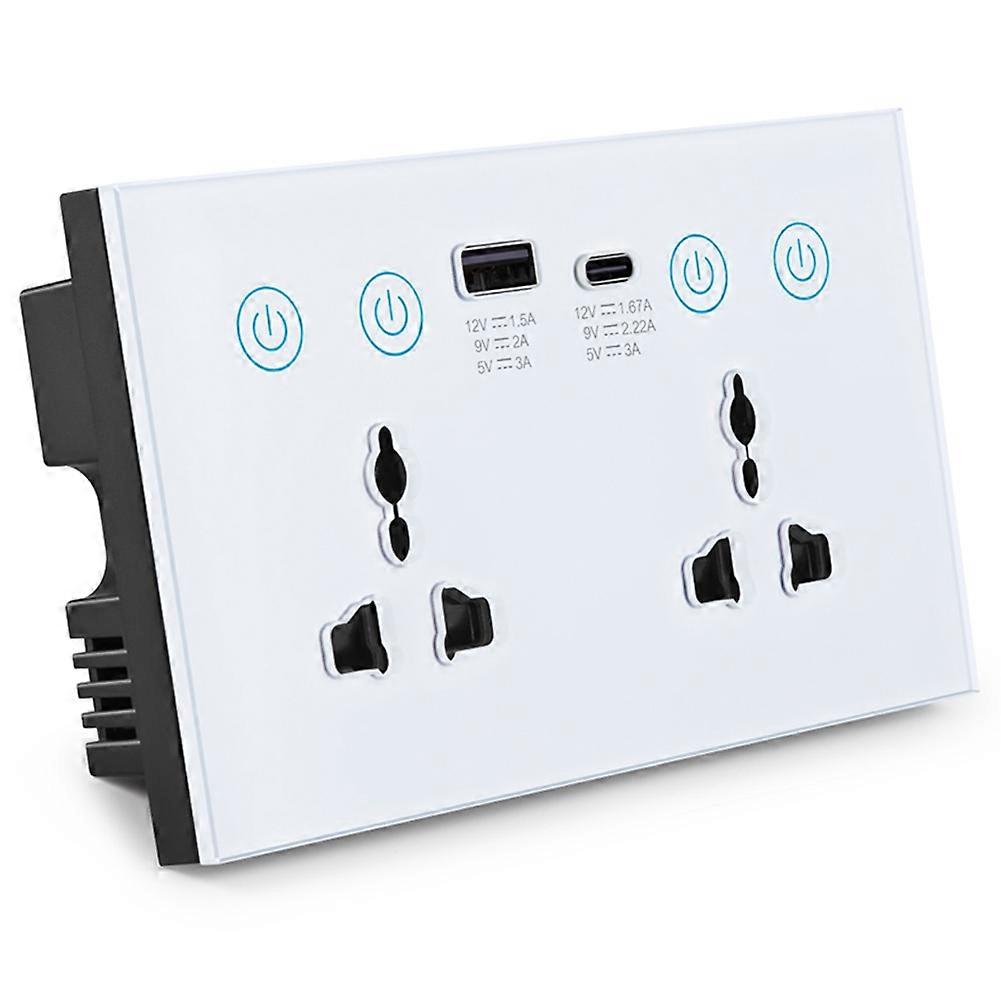 Tuya Zigbee Smarte Steckdose, Weiß, Mit Usb- Und Typ-c-anschlüssen Und Eu/us-universalstecker (smart Life)