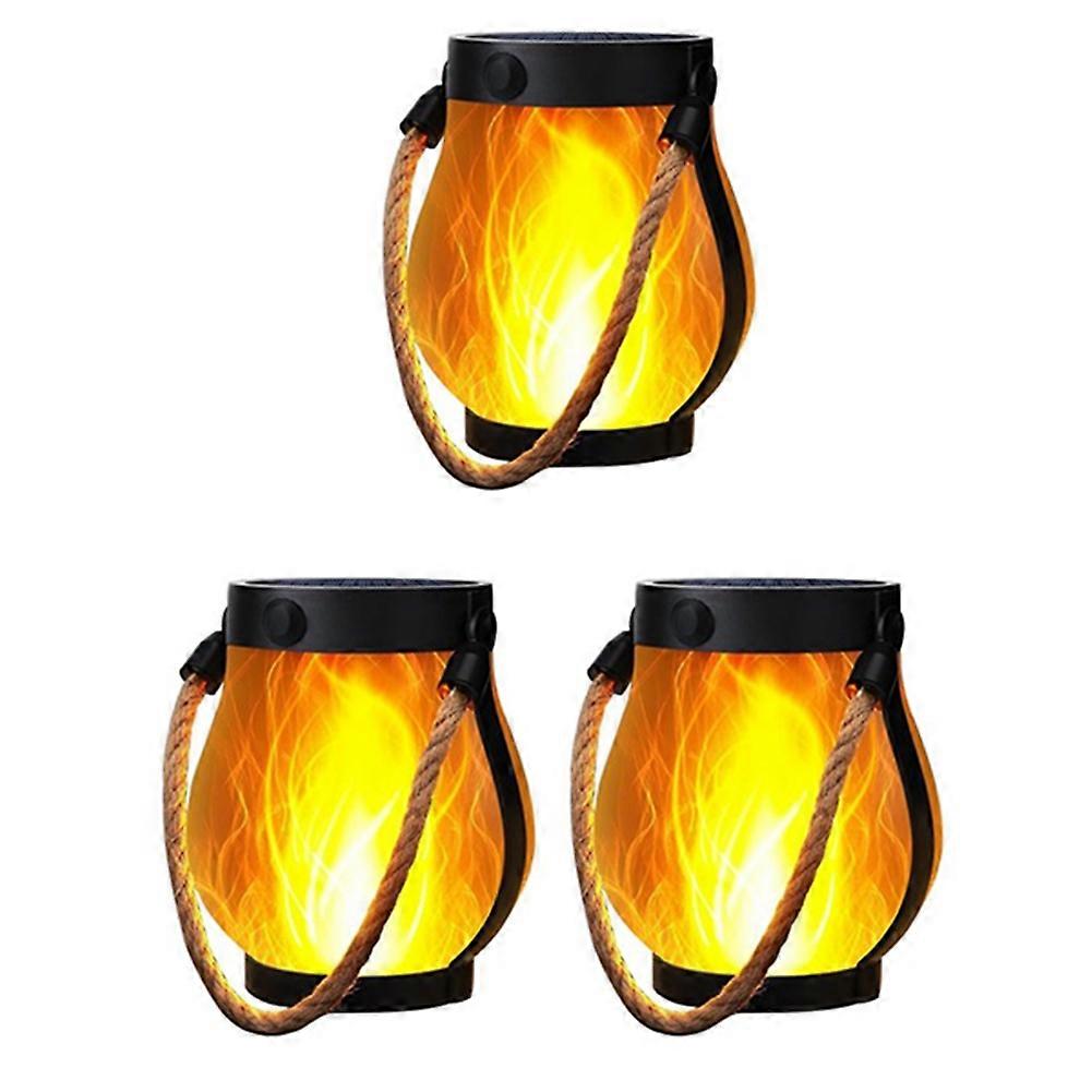 Hängende Solar-flammenlaterne Für Den Außenbereich, Wasserdicht – 3er-set Flammenlaternen Mit Zwei Lademodi Für Die Garten- Oder Hofdekoration