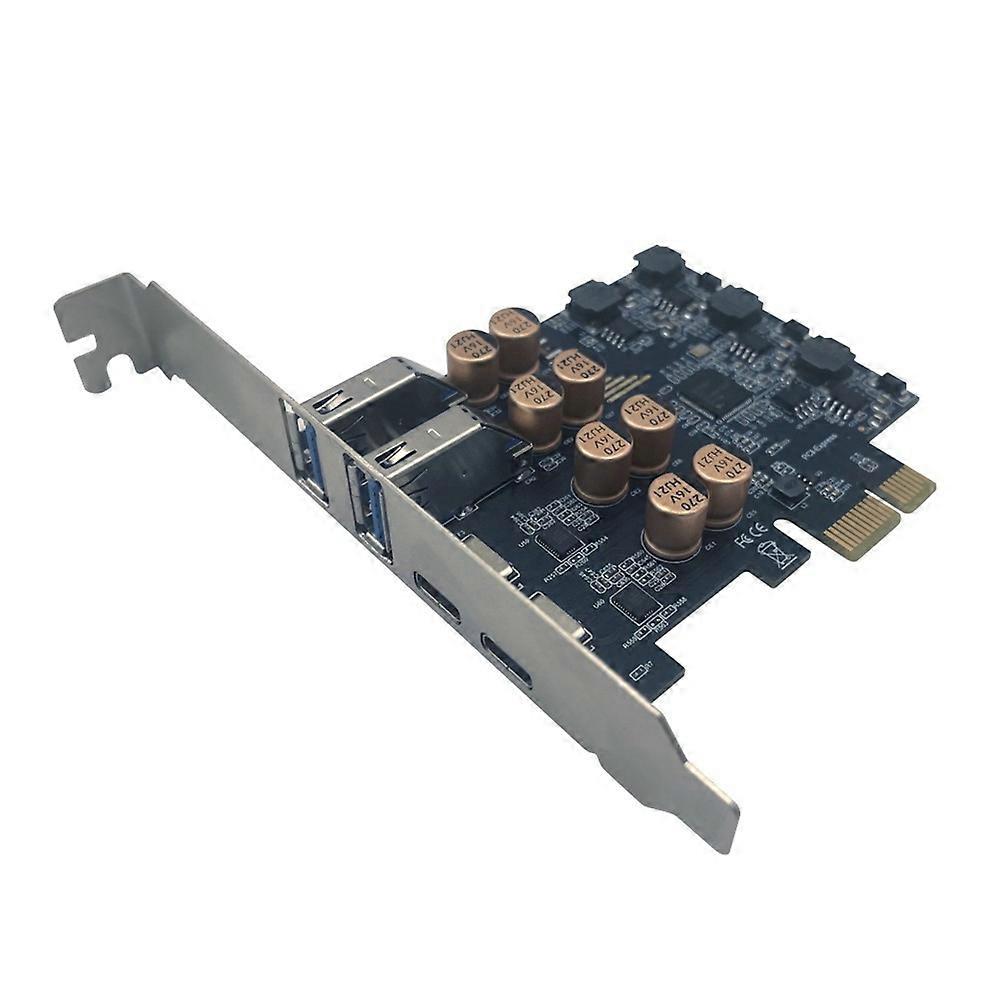 Pcie-zu-usb-3.2-gen1-5-gbit/s-erweiterungskarte, Pci-e-x1-zu-2-usb-a- + 2-usb-c-anschlussadapter, Usb-hub-konverter