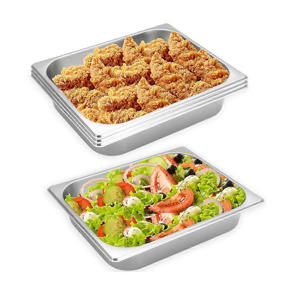 Set Mit 4 Halben Becken, 6,35 Cm (1/2 Zoll) Tiefe Edelstahl-dampfgarkörbe Für Warmhaltegeräte