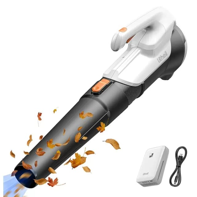 Akku-Laubbläser, 608 m³/h 100 mph Akku-Laubbläser, 20 v leistungsstarker elektrischer Laubbläser zum Blasen von Grasstaub, Blättern Litheli