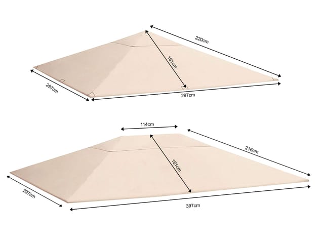 Quick-star - Ersatzdach zu Pavillon Nizza 3x3m Beere pvc beschichtet