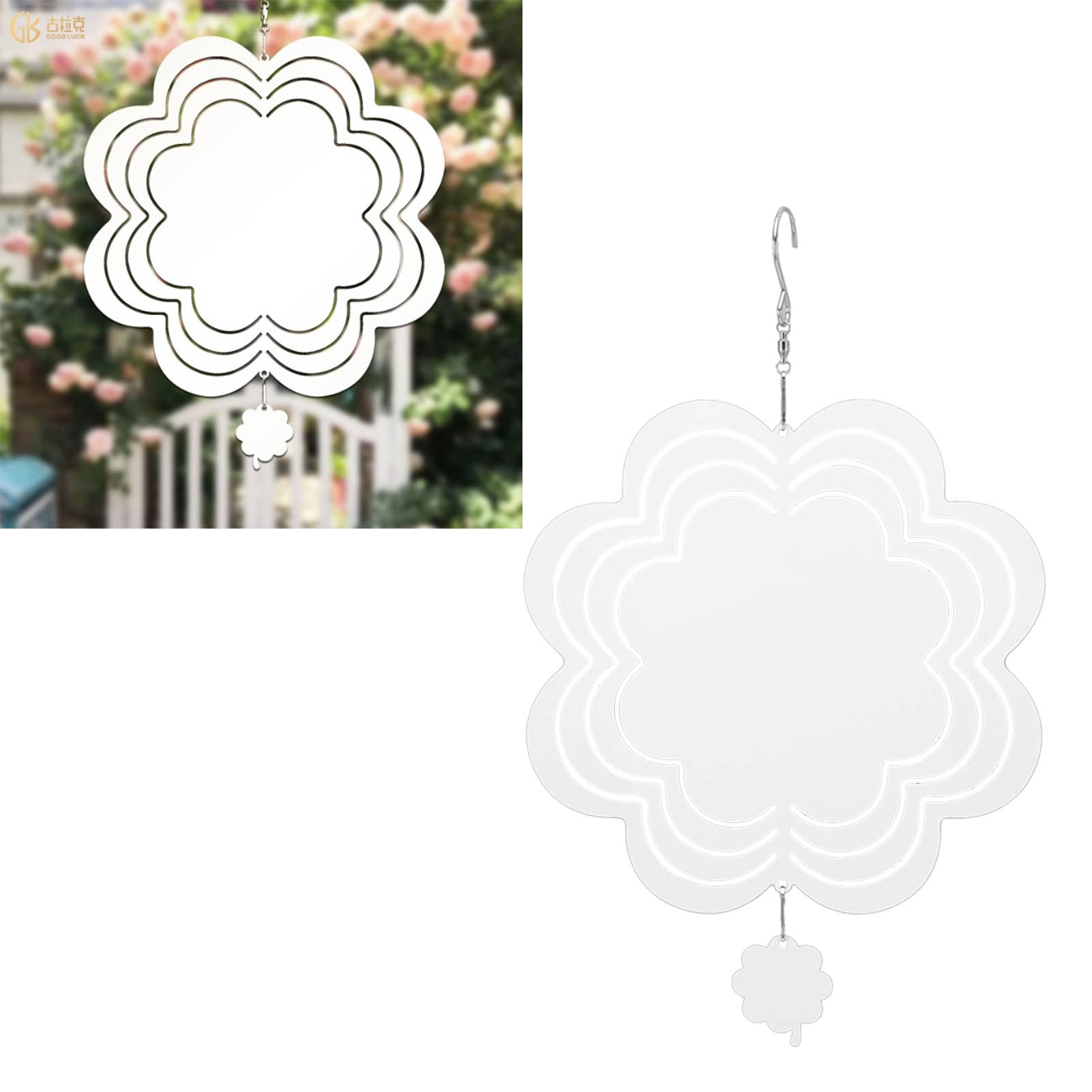 Personalisierbares Windspiel Aus Metall (sublimationsdruck, Thermotransferdruck), Unbedruckter Windspiel-anhänger Aus Metall, Weihnachtsdekoration Für Den Garten