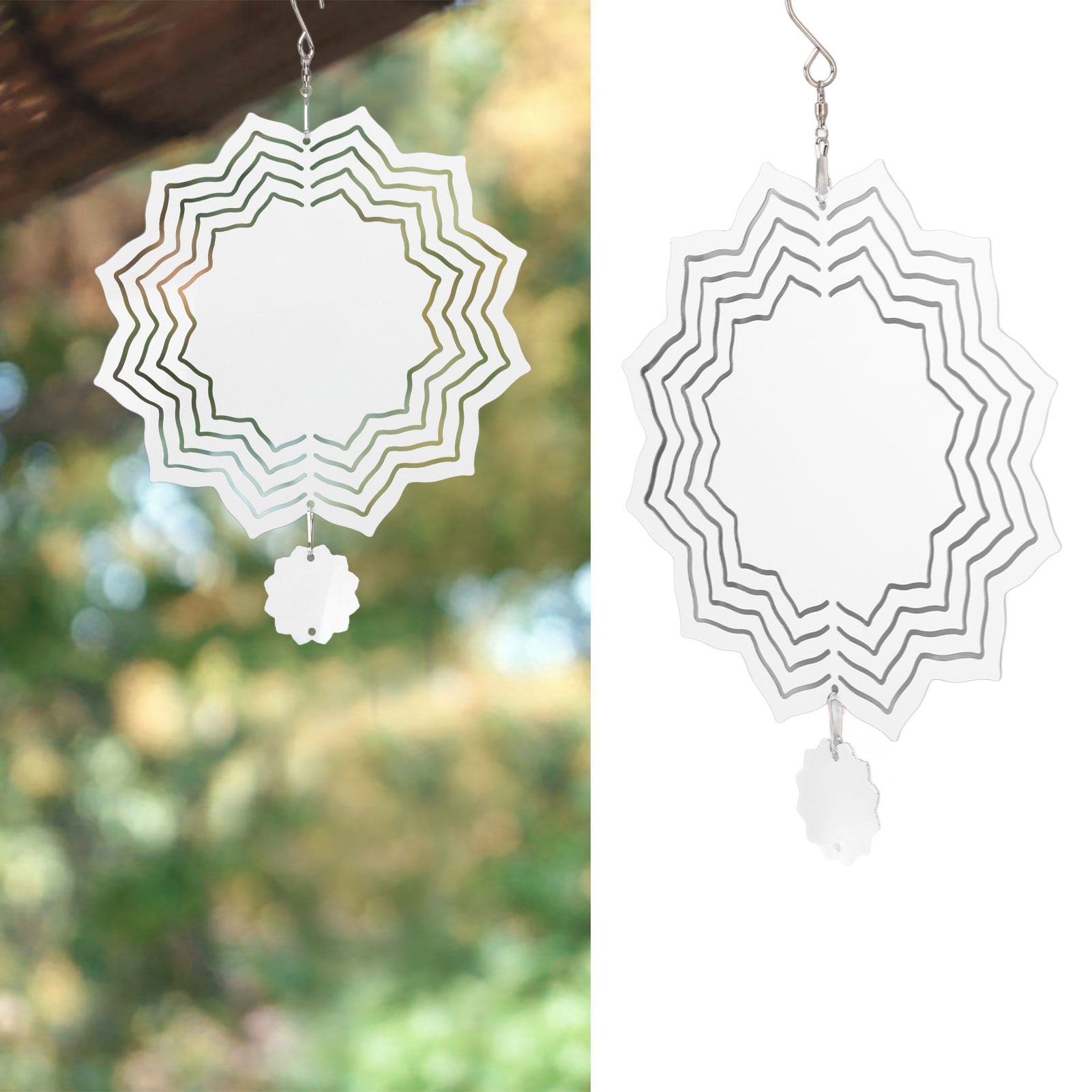 Blanko-windspiel Aus Metall, Individuell Gestaltbar Durch Thermosublimation, Originelles Geschenk, Gartendekoration, Lotusblumenmotiv, 200 X 200 X 1 Mm