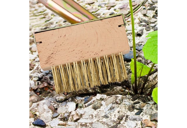 Fugenbürste, 2er Set, Unkraut & Moos entfernen, Stahlborsten, Ersatzbürsten, Fugenkratzer, Garten, natur/gold - Relaxdays