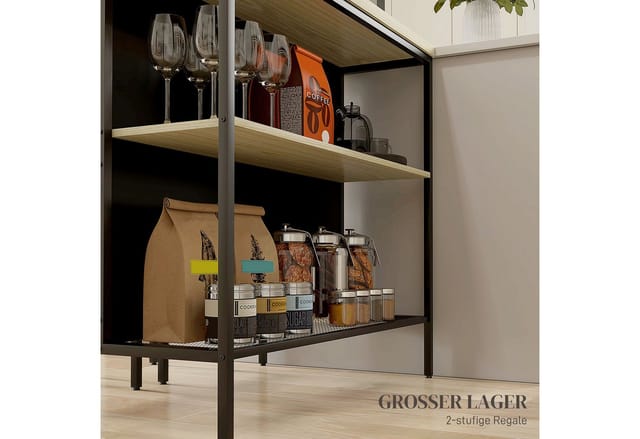Homcom - Bartisch mit Barhocker Set, 3-tlg. Bartisch-Set inkl. Küchentisch mit 2 Barhockern, 2 Ablage, Essgruppe im Modern-Stil, für Küche,