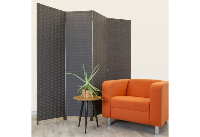 HEXIM Paravent Raumteiler Trennwand Sichtschutz aus Holz/PP 4-teilig 180x180cm: Polka Dots, 1 Stück