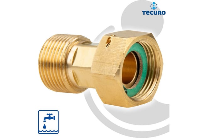 Tecuro - Verschraubung 3/4 Zoll Überwurfmutter x 3/4 Zoll Außengewinde - Messing blank CW617N