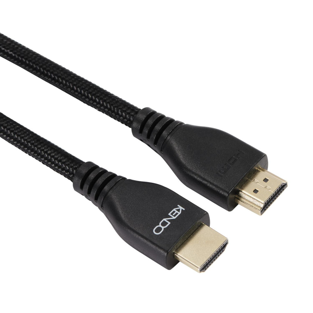 Kendo Hdmi 2.1 Kabel 8k 1,5m, Schwarz, Gewebe, Ultra High
