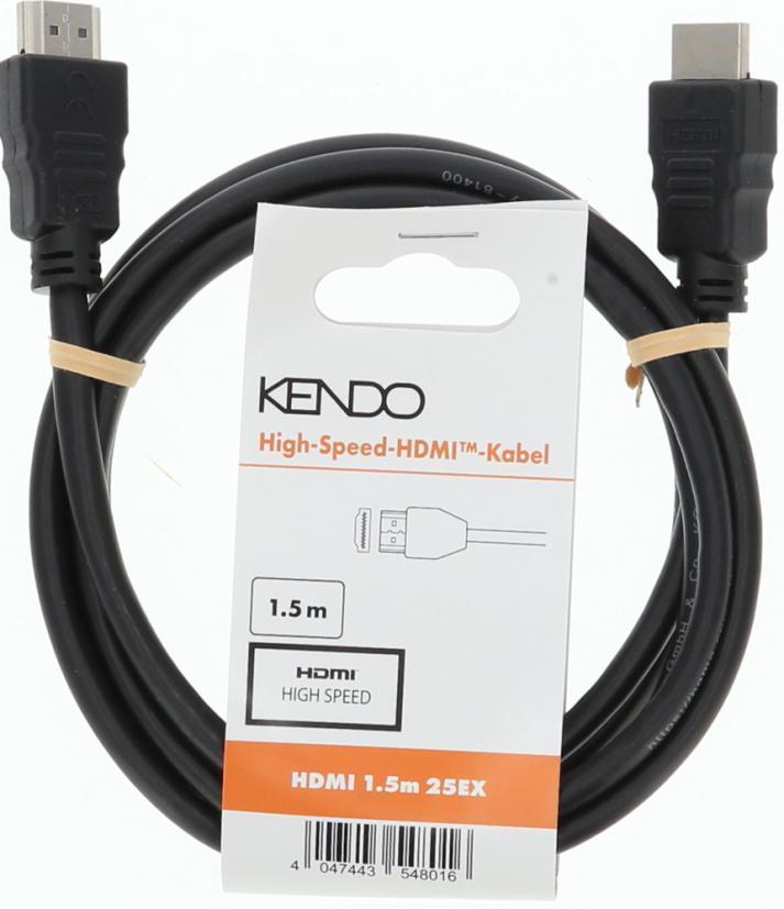 Kendo Hdmi-kabel 1,5m High-speed 10,2gbit/s Arc Schwarz