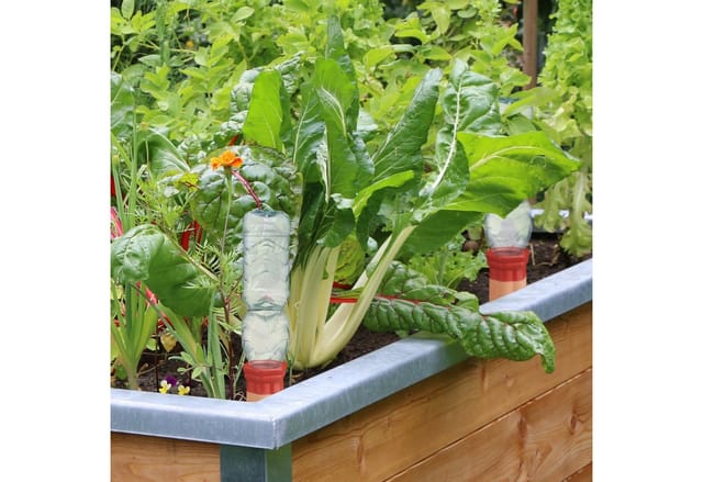 Relaxdays - Tonspitzen Bewässerung, 4er Set, Keramik, Gießhilfe für 1,5l Flaschen, Tonkegel Balkon, Garten, terracotta/rot