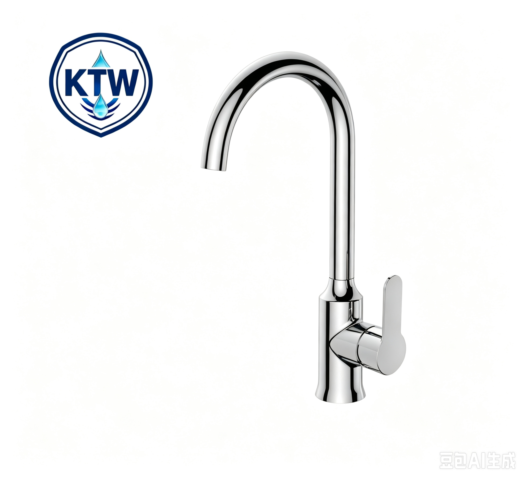 Duschparadies Küchenarmatur 360°schwenkbar Zink-kupfer Ktw-geprüft Hochbogen Spültischarmatur Wasserhahn Chrom