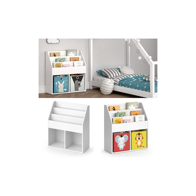 Kinderregal Luigi, Weiß, 72 x 79 cm Ohne Faltboxen, Vicco