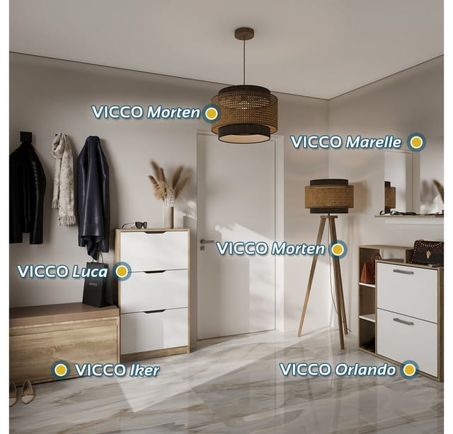 Vicco - Schuhbank Iker, Beton, 80 x 45 cm