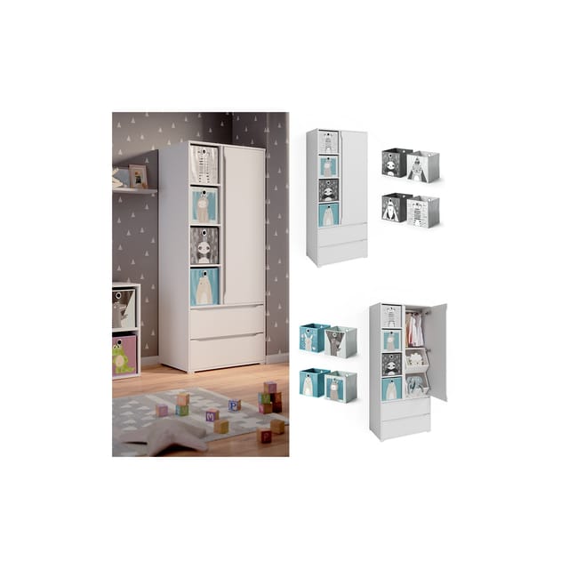 Vicco - Kleiderschrank Ruben, Weiß, 80 x 189.9 cm