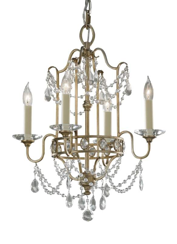 [neuwertig] B-ware Murray Feiss F2476/4gs Gianna Chandelier - Mini Duo In Gilded Silver Finish