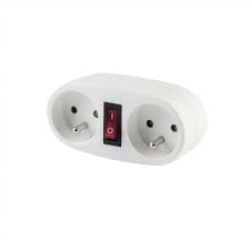 2x16a weißer Doppelbiplitenbuchse mit Chacon Switch - CHA48005