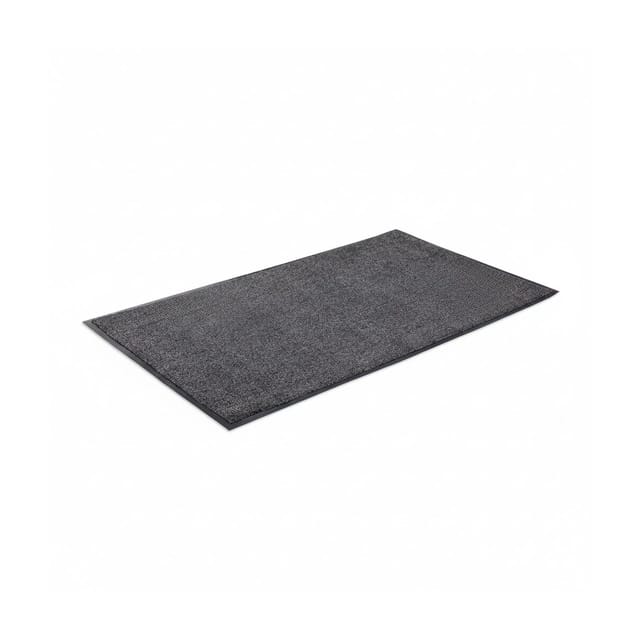 Relaxdays - Schmutzfangmatte grau, Fußmatte Innen, Schmutzmatte groß, Fußabtreter dünn, Türmatte 90x150 cm, schwarz-grau