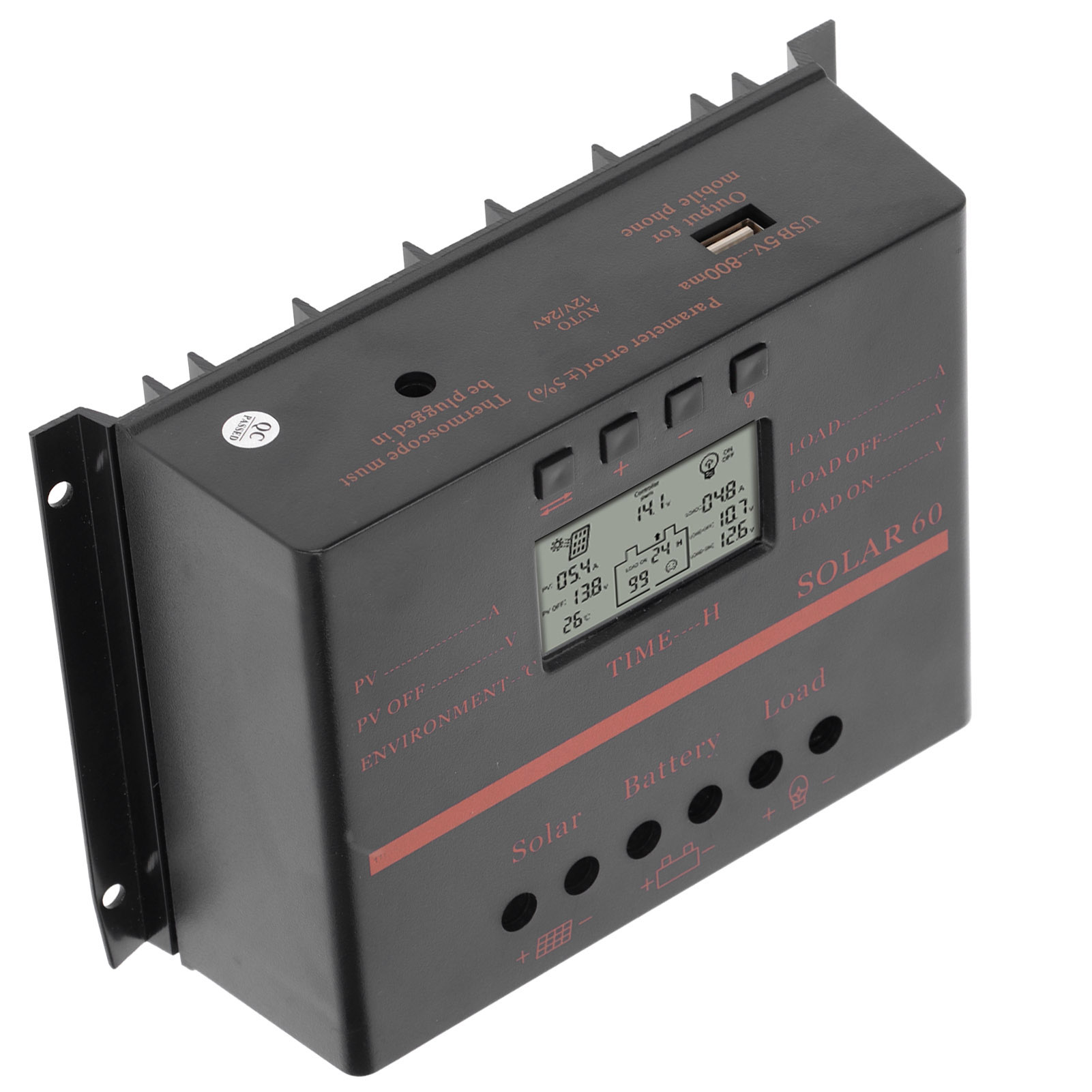 Pwm 60a Solarladeregler Solarmodul-regler Dc12v/24v