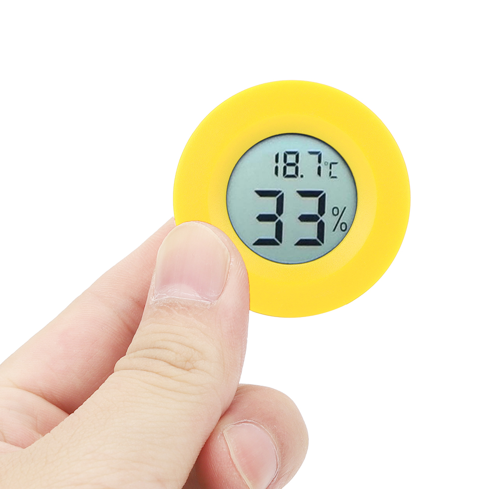 Mini-rund-digitalthermometer Mit Integriertem Lcd-display Und Hygrometer Für Den Innenbereich, Gelb