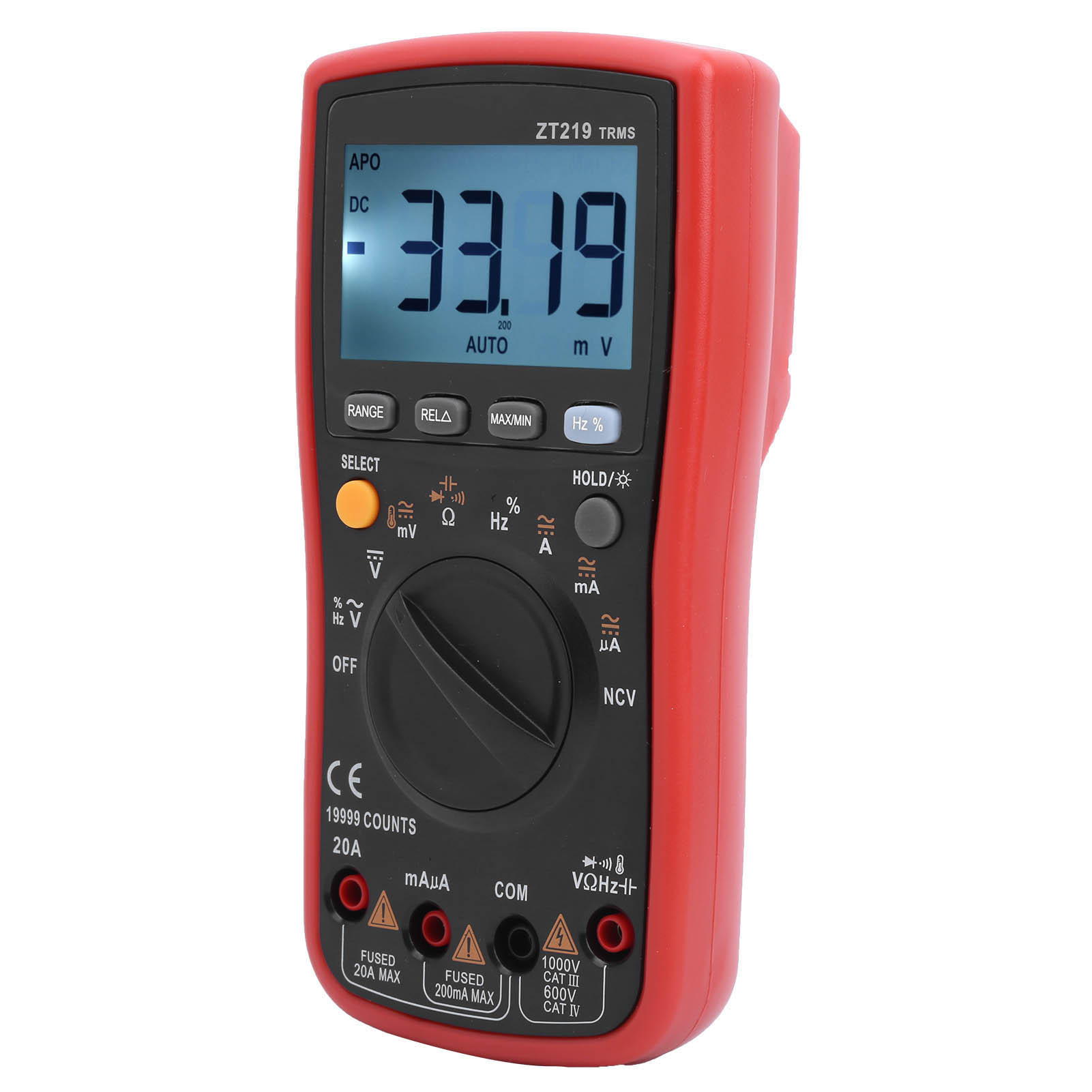 Zt219 Digitales Multimeter Mit Automatischer Bereichswahl, Ac/dc-spannungsmessgerät, True rms-messgerät, 19999 Zählwerte