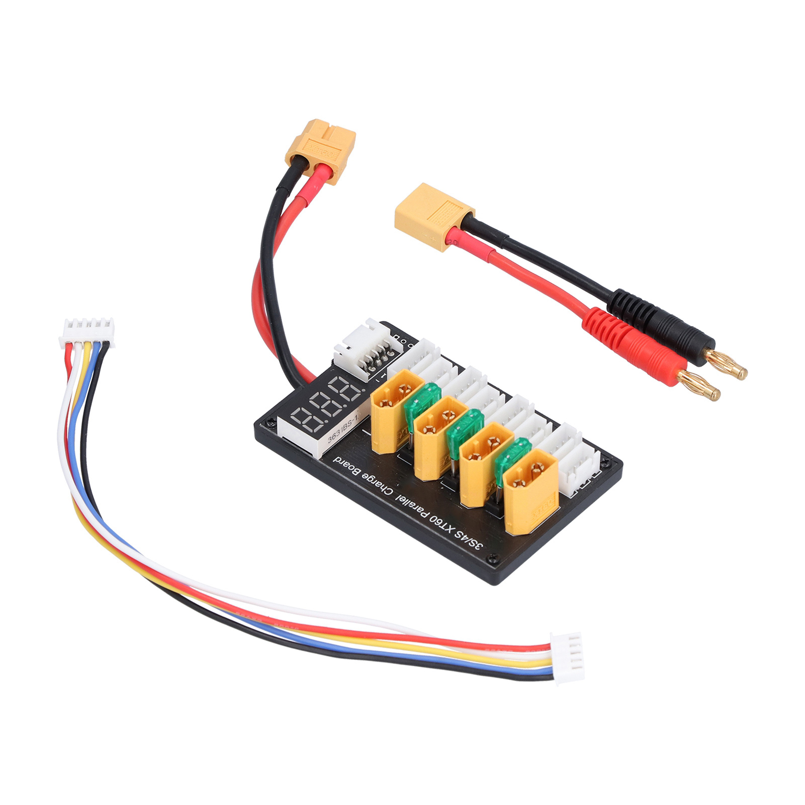 Ladeplatine 3s/4s Xt60 20a Zyklus-spannungsanzeige Parallelplatine Für Die Meisten Balancer-ladegeräte Mit Bananenstecker