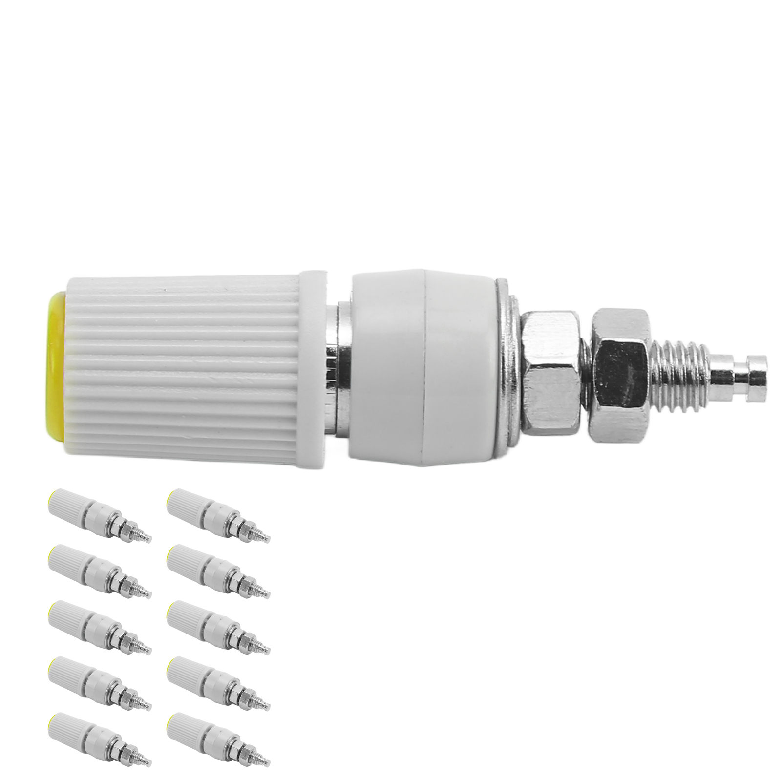 10 Stück 4 Mm Bananenstecker M5, Vernickelt, Für Elektronische Geräte, Gelb