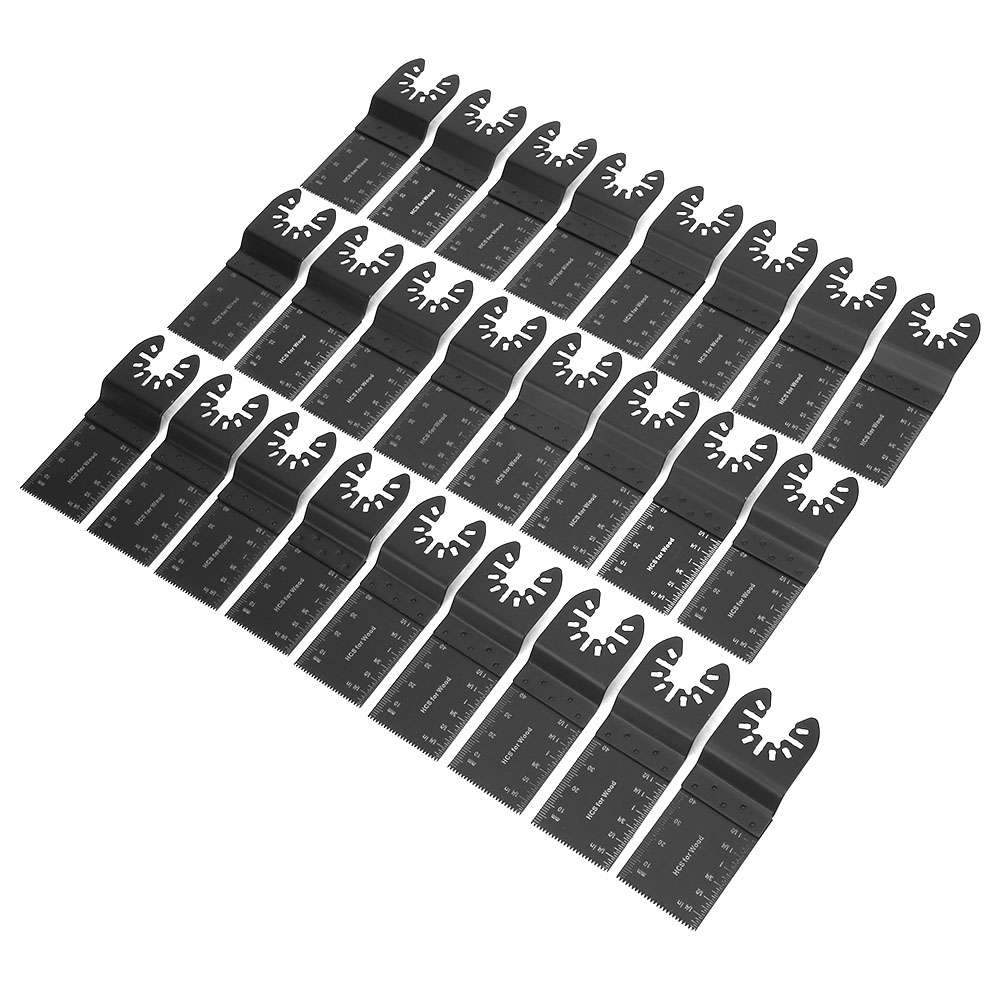 25-teiliges Set Sägeblätter Aus Kohlenstoffstahl, Gerade, Holzbearbeitungszubehör, Schwarz, Multifunktional, 34 Mm