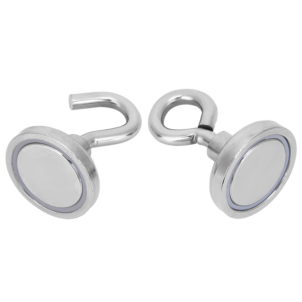 2 Stück Magnetische Angelhaken, Magnetzubehör, Rostbeständige 3-lagige Beschichtung N35