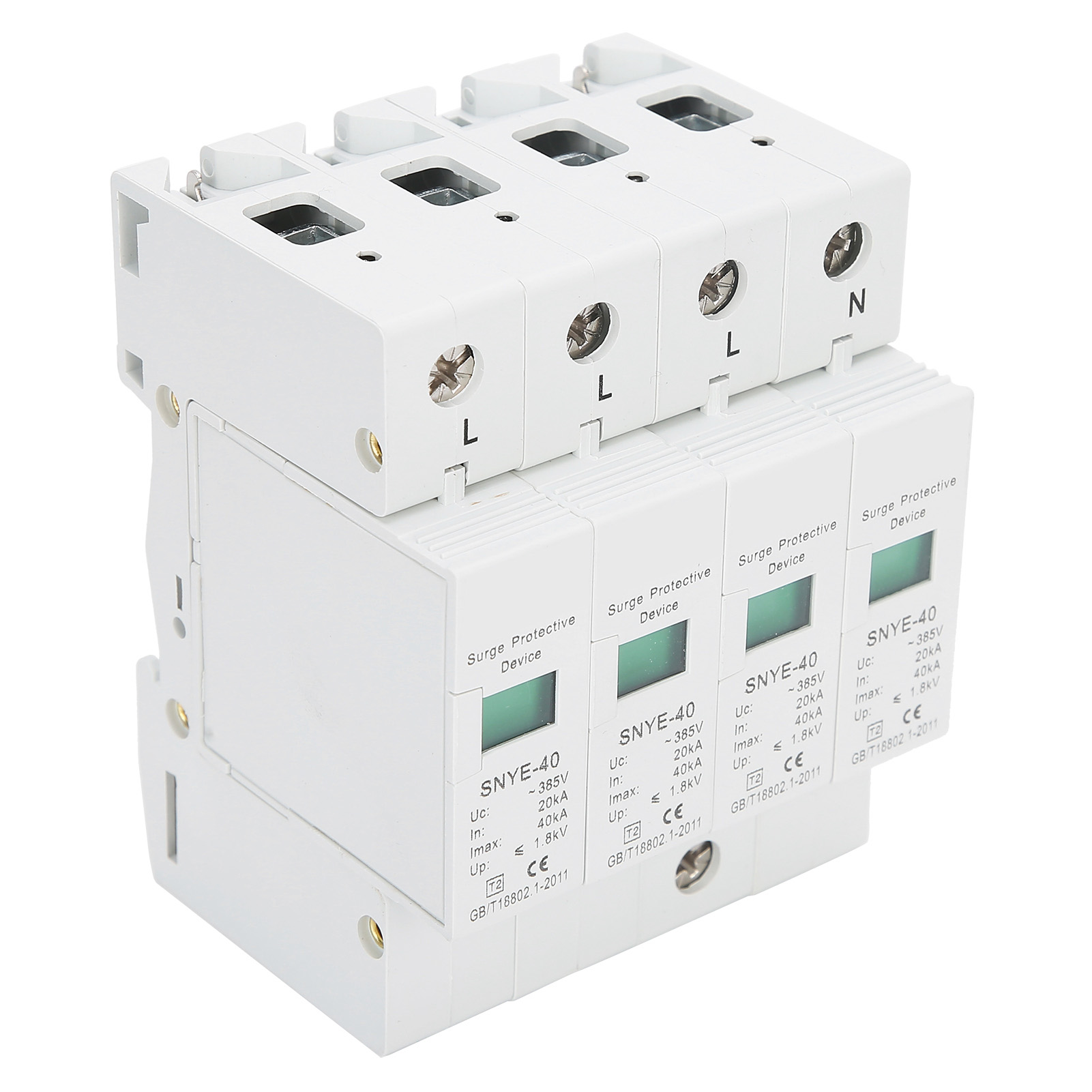 Überspannungsschutzgerät 4p Antithunder Sekundär-überspannungsableiter 385vac Für Automatisierungssteuerung (20ka)