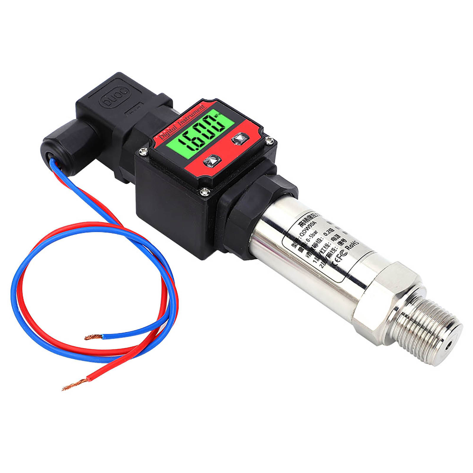 Diffusions-silizium-drucktransmitter Mit Digitaler Lcd-anzeige, Hohe Genauigkeit, 24 V Dc, 4–20 Ma, 0–500 Kpa
