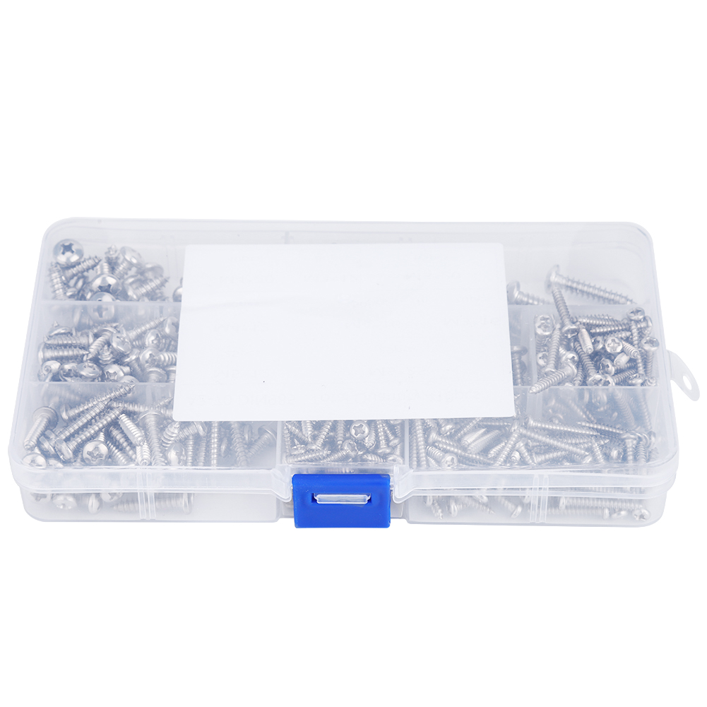 410-teiliges Set Selbstschneidender Schrauben, Gemischt, Mini-elektrowerkzeugzubehör, Rundkopf M3 / M4 / M5