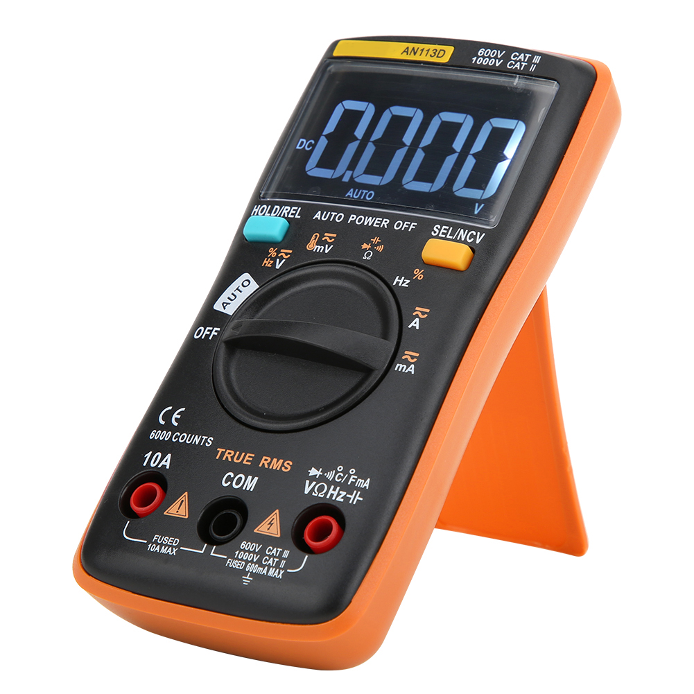 An113d 6000 Counts Digitalmultimeter Transistortester Mit Automatischer Bereichswahl Ac/dc-spannungsprüfgerät Orange