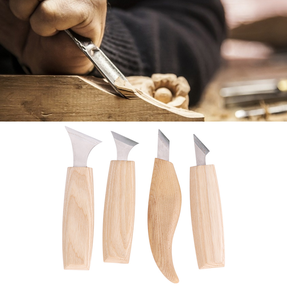 7-teiliges Schnitzmesser-set Aus Edelstahl, Handschnitzwerkzeug, Holzbearbeitungszubehör, Holzgriff