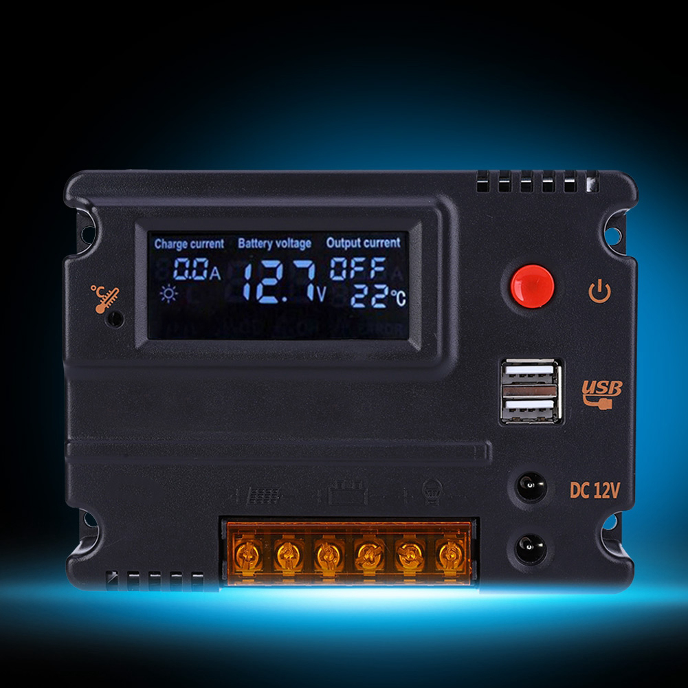Solarmodul-regler 10a Mit Lcd-hintergrundbeleuchtung Für Lithium-eisenphosphat-batterien Der Serien 4/8