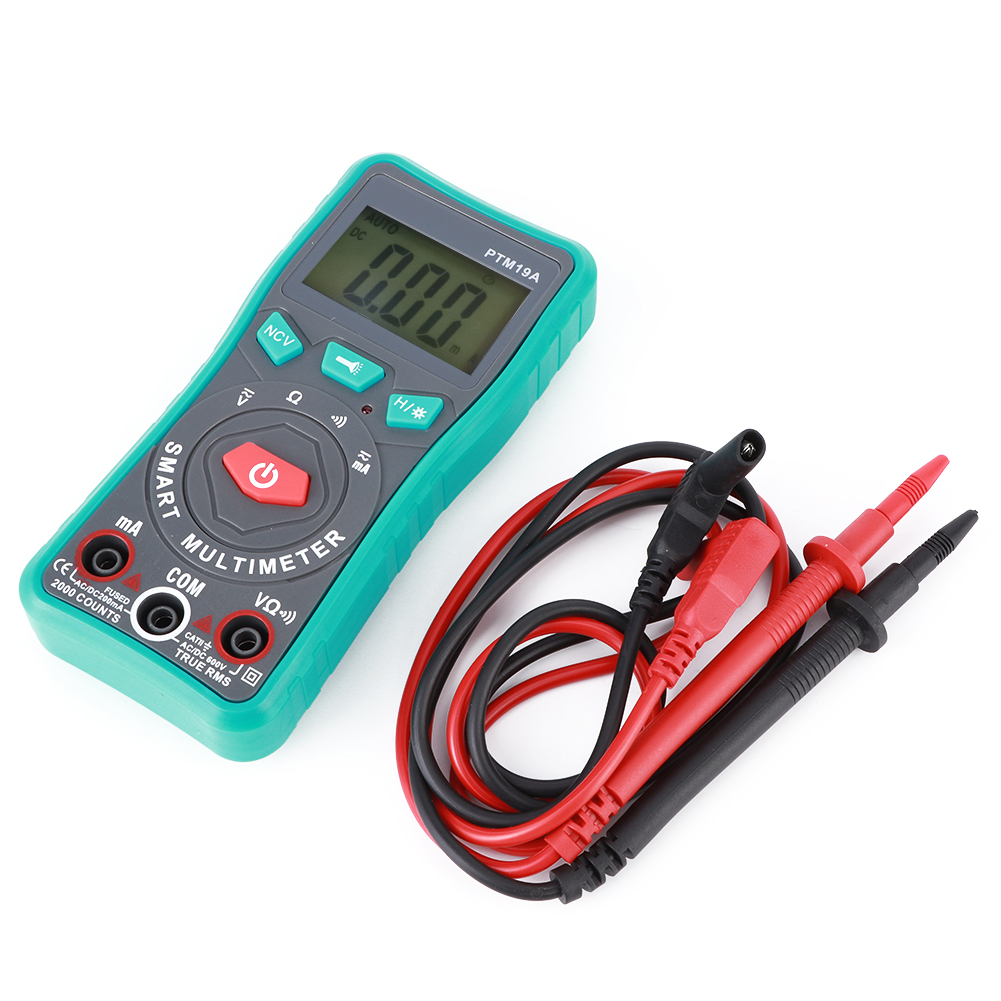 Ptm19a Digitales Smart-multimeter Mit Lcd-display, Gleich- Und Wechselspannung, Stromstärke, Widerstand Und Ncv-tester