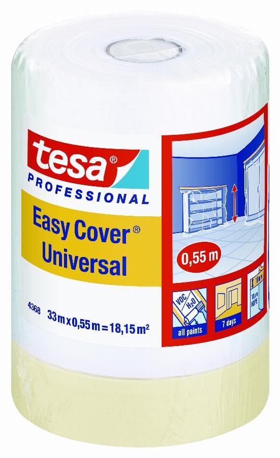 Tesa - 04368-00012-03 Abdeckfolie Easy Cover® Hellbraun (l x b) 33 m x 55 cm 1 St.