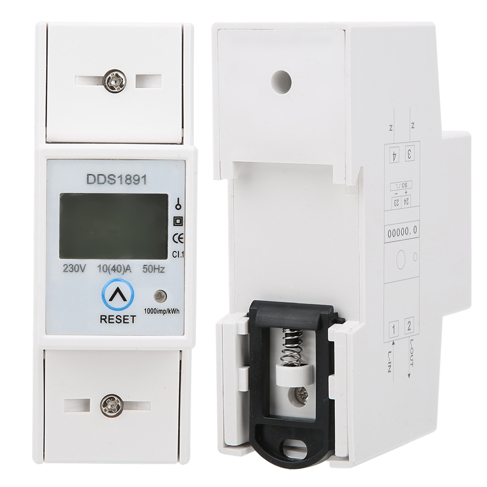 Einphasen-energiezähler Für Din-schienenmontage, 50 Hz, Lcd-hintergrundbeleuchtung, 10(40) A