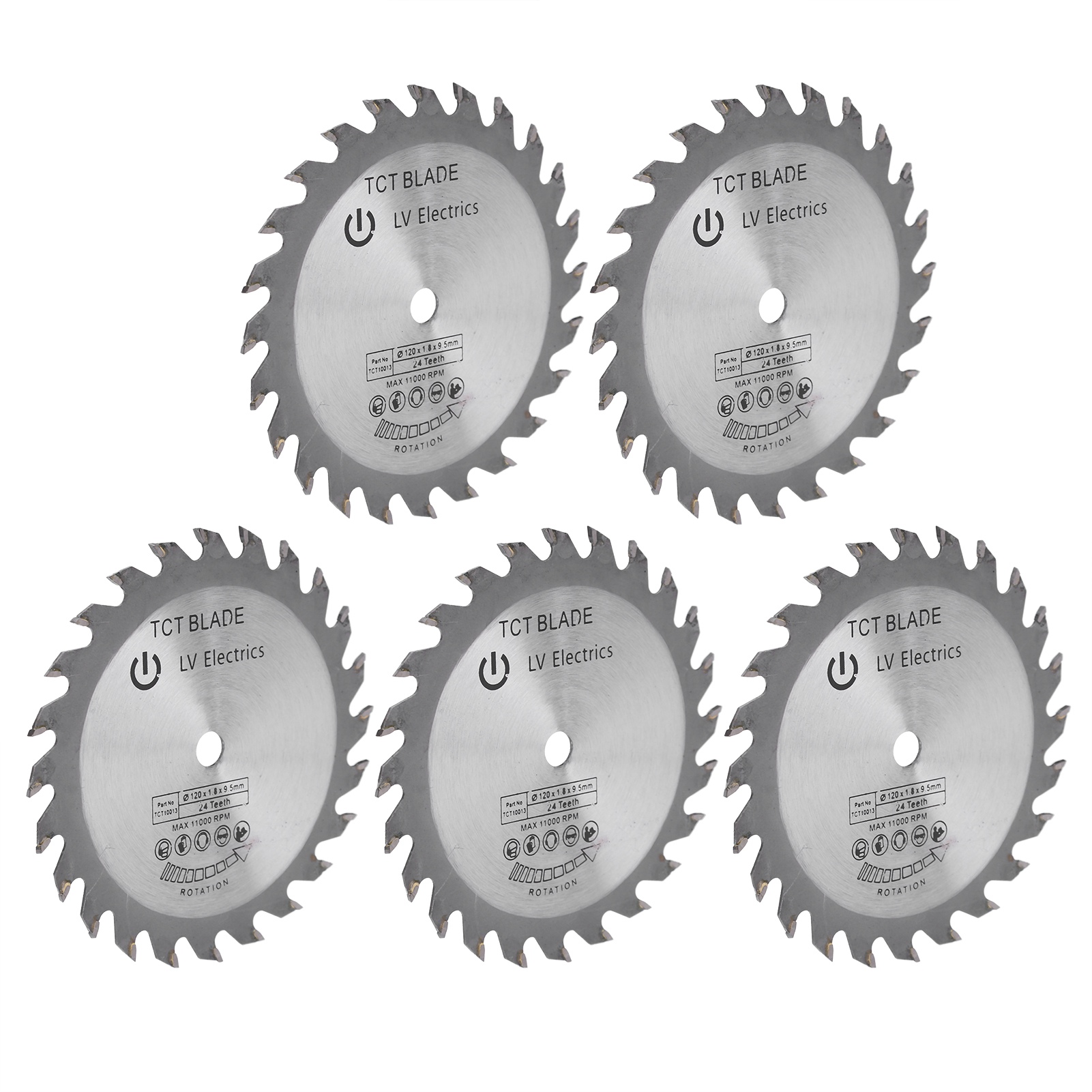 5 Stück 4,7 Zoll 24 Zähne Hartmetall Universal-holzsägeblatt Für Holzbearbeitung Web