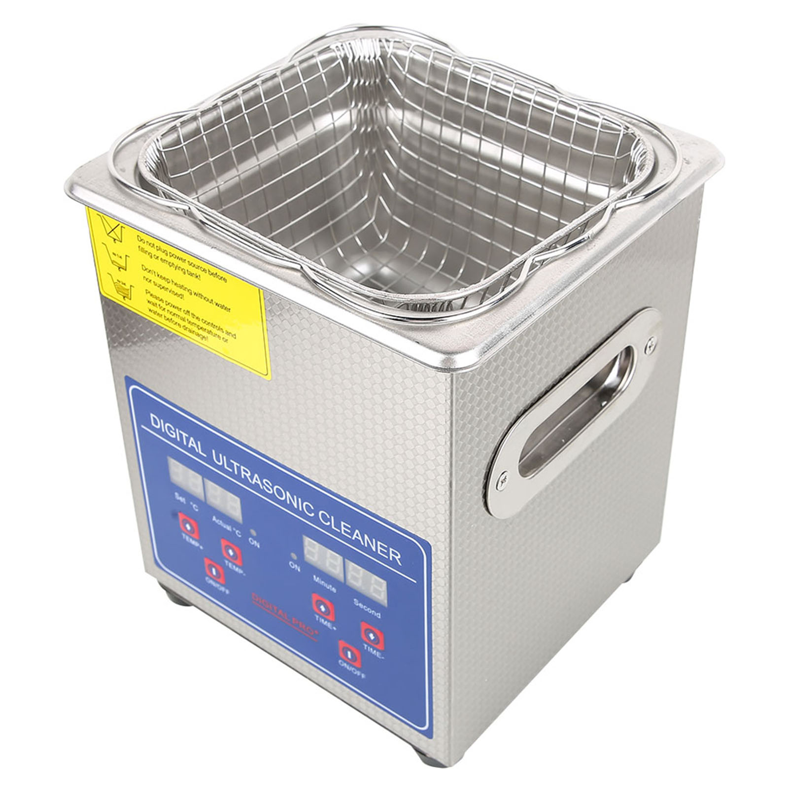 2-liter-ultraschallreiniger Aus Edelstahl Mit Digitaler Technologie, Ultraschall-badewannenheizung Und Timer, Eu-stecker 220 V