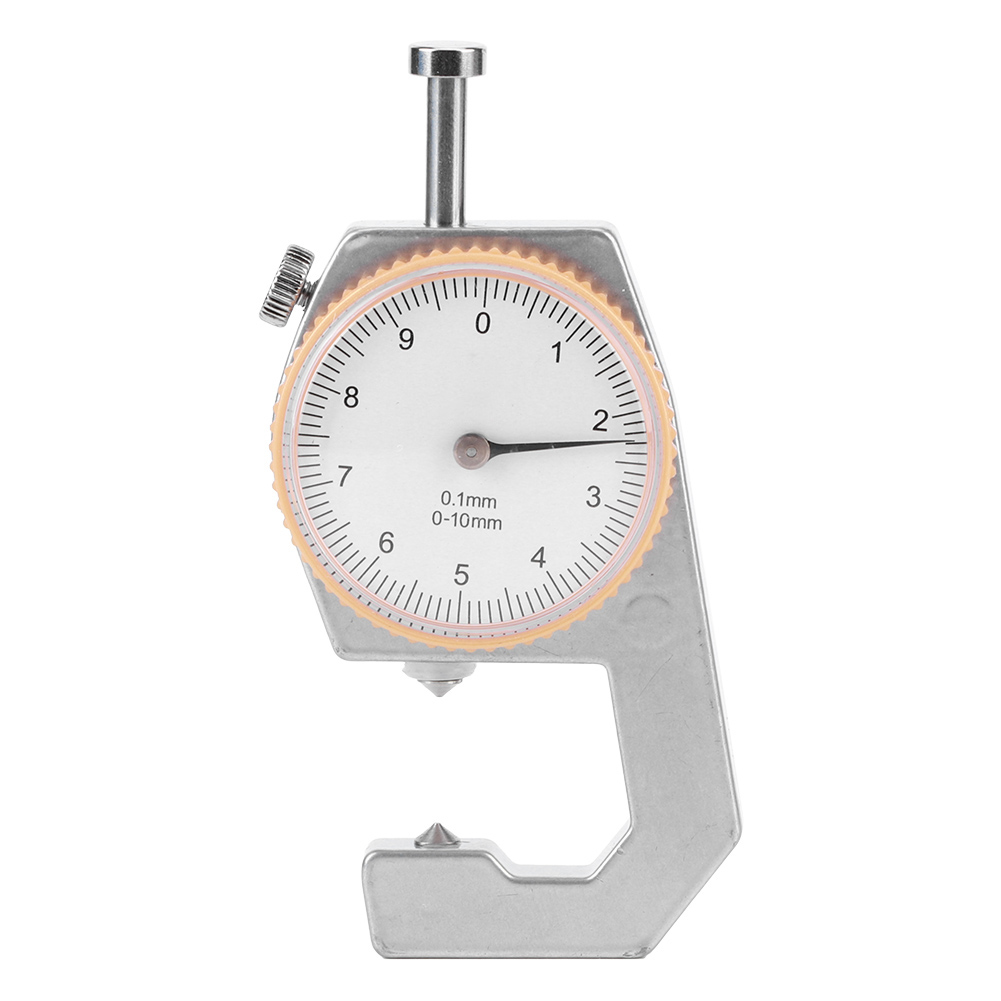 Tragbares Dickenmessgerät Aus Silber Zur Präzisen Messung Von Schmuck Und Leder An Schneidebrettern (0–10 Mm) Mit Konischem Kopf