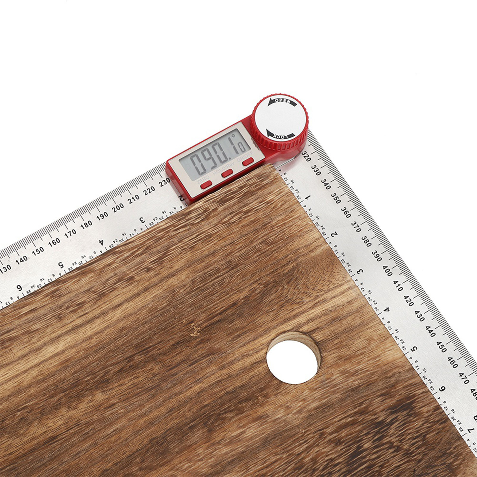 Digitales Lineal Aus Edelstahl, Elektronisches 360°-messwerkzeug Zur Winkel- Und Längenmessung Von 0 Bis 300 Mm