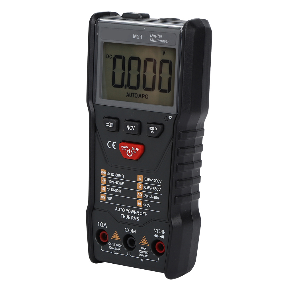 6000-zähler-digitalmultimeter Mit Hintergrundbeleuchtung, Ac/dc-wechselstrom- Und Gleichstrommessung, Tragbar, True-rms-multimeter Für Kfz- Und Strom-/spannungsmessungen, Schwarz