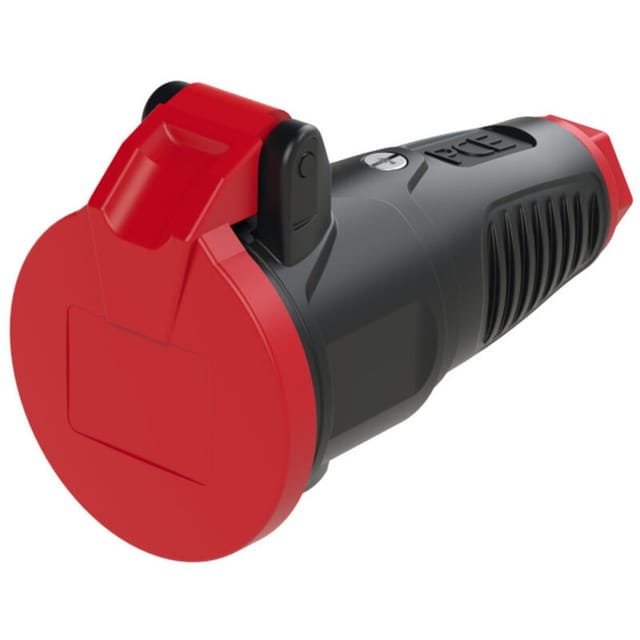 PCE - 2512-sr Schutzkontaktkupplung Gummi, Kunststoff 230 v Schwarz, Rot IP54