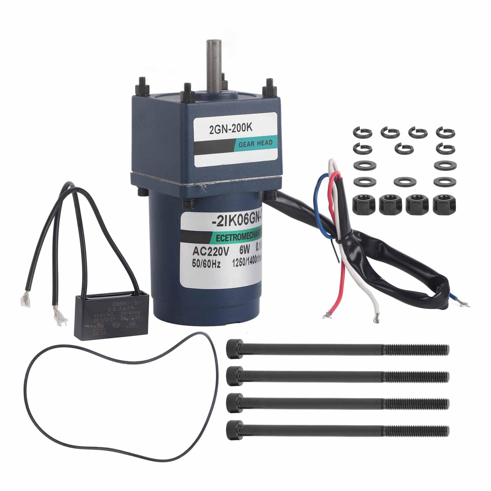 6w Mikro-getriebemotor Ac220v (xd2ik06gnc Festdrehzahl-getriebekapazität)(200 )