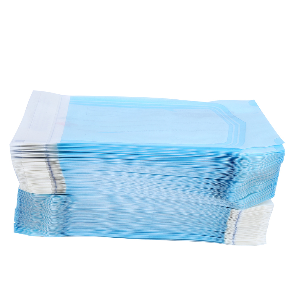 200 Stück Selbstverschließende Beutel Für Zahnärztliches Zubehör, Pvc-beutel, Transparente Folie, Blau, Zur Sterilisation (90 X 165 Mm)