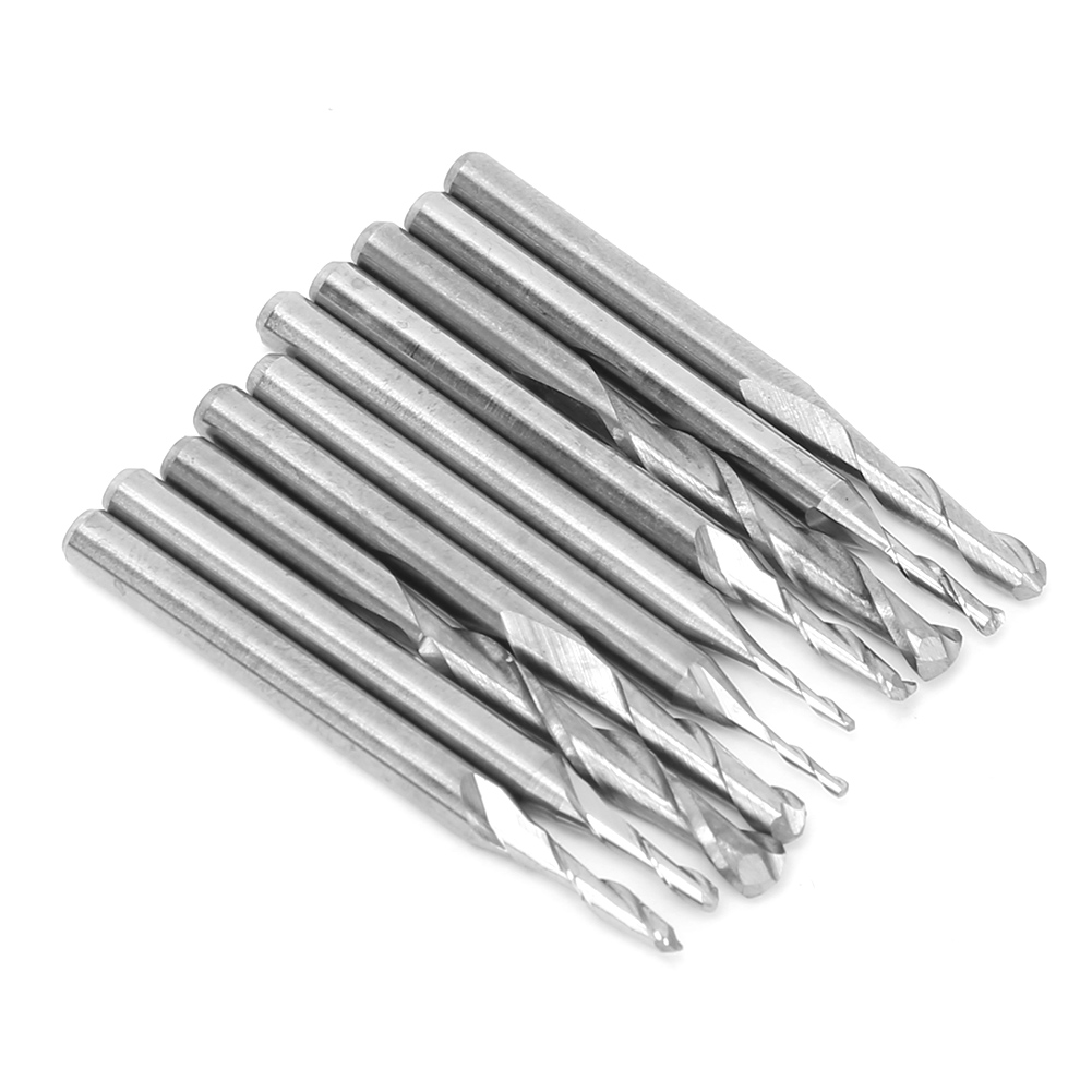 10 Stück Fräser, Hartmetall-kugelkopf, Spiralfräser, Graviermaschinenwerkzeug, 1,0–3,175 Mm