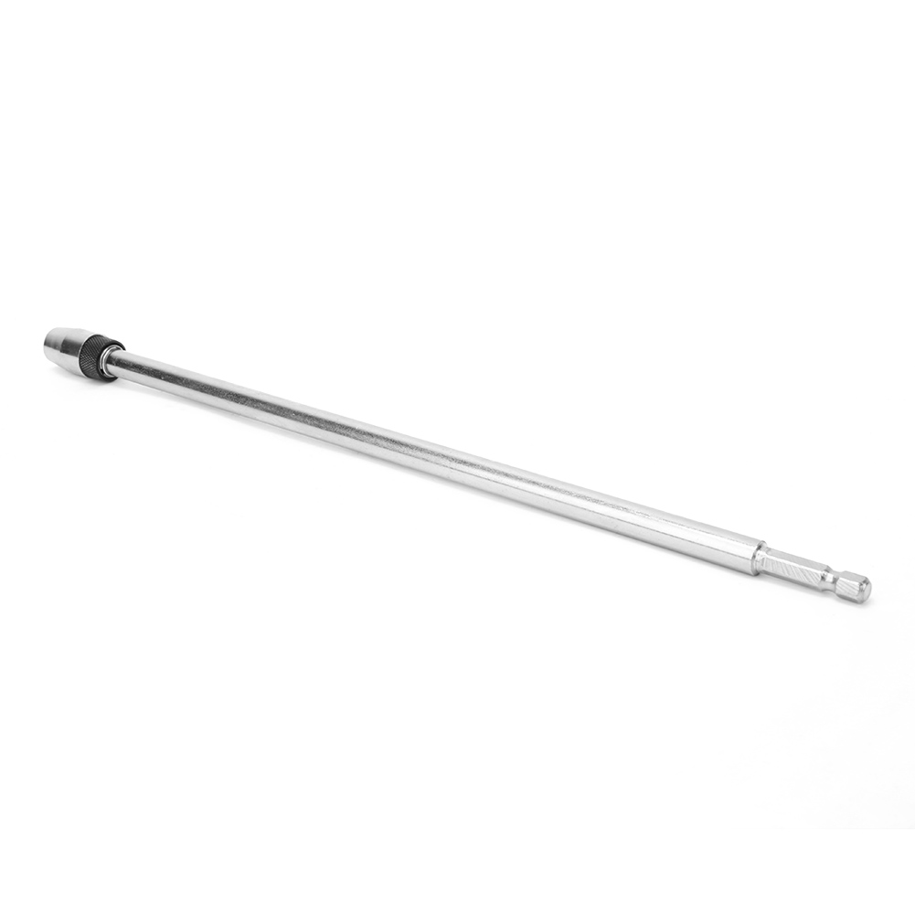 Magnetischer Schraubendreher-bithalter Aus Silberfarbenem Kohlenstoffstahl, 1/4"-sechskantschaft, 300 Mm Länge, Für Elektrische Bohrmaschinen