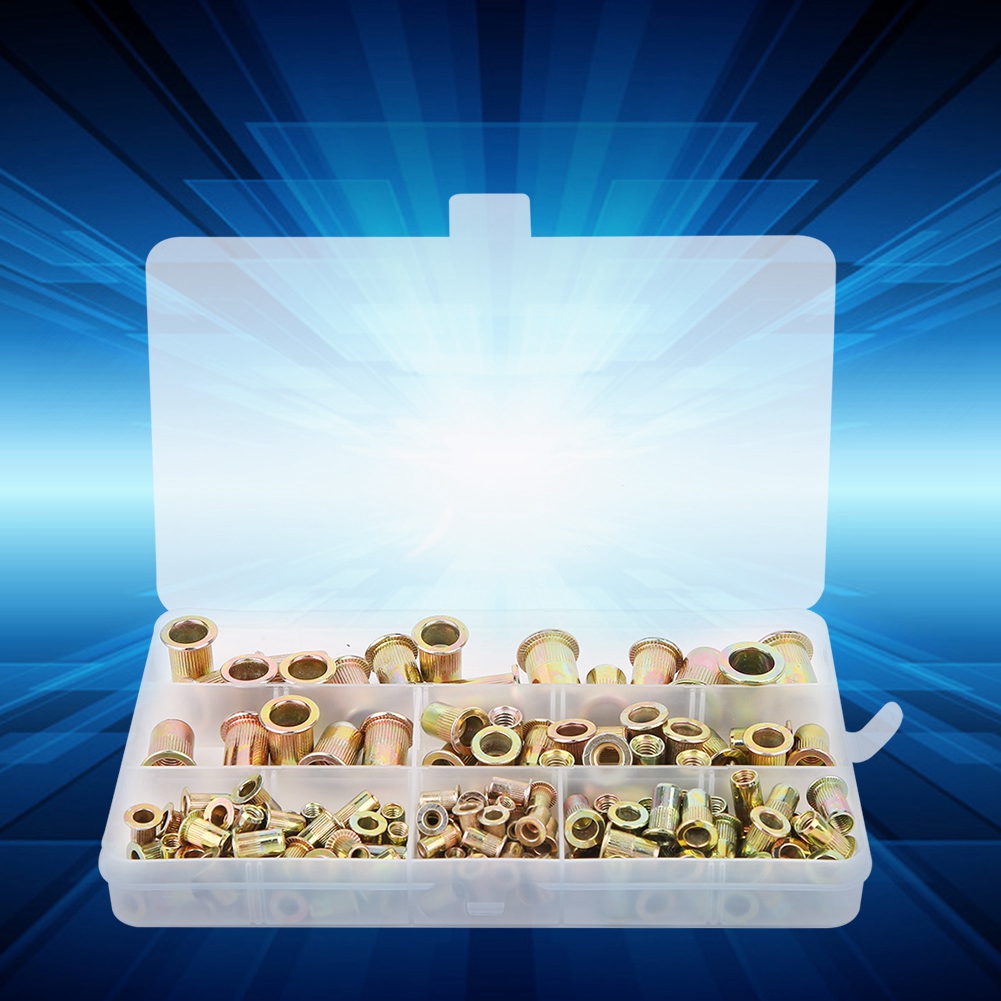 150-teiliges Set Nietmuttern, Hardware-zubehör, Befestigungselemente, Farbig Verzinkt, M3, M4, M5, M6, M8, M10