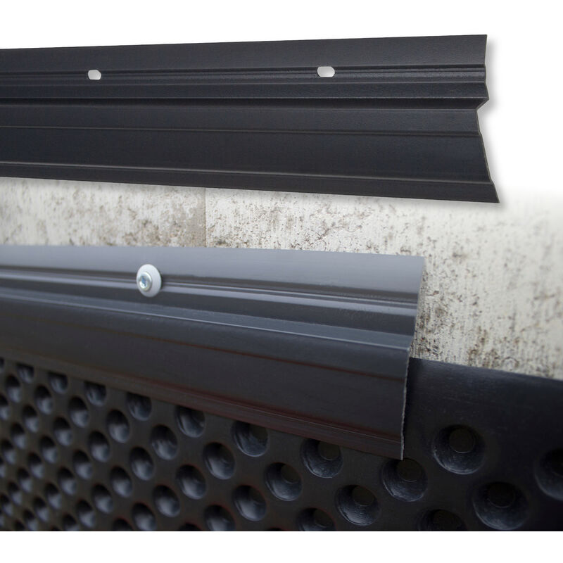 Lemal - Noppenbahn Abschlussprofil PT6 (2 Meter) pvc Kunststoff anthrazit, Noppenfolie Mauerschutz: 2 Meter / 1 Leiste